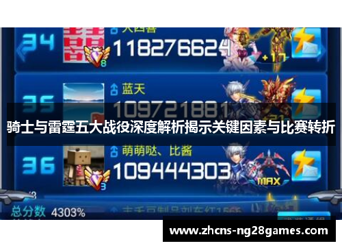 骑士与雷霆五大战役深度解析揭示关键因素与比赛转折